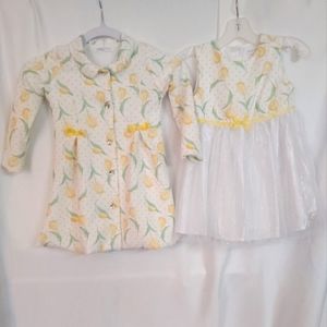 Nannett Dress/Jacket Yellow Floral Tulips Easter/Spring Set Size 4T